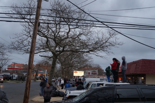 The crowd watching the show.
